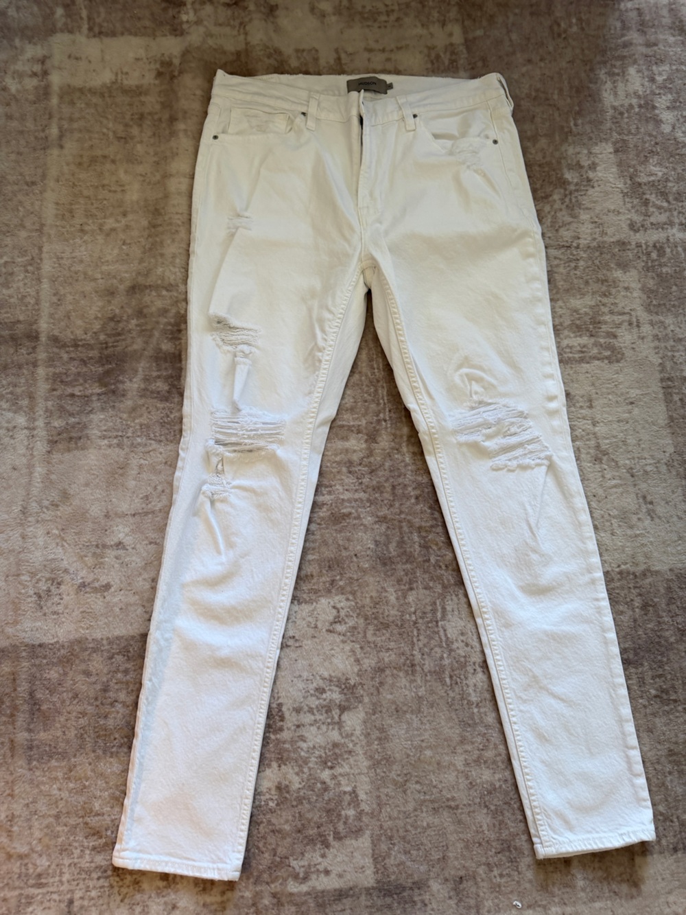 Hudson Men’s Distressed White Jeans Size 36 Like New